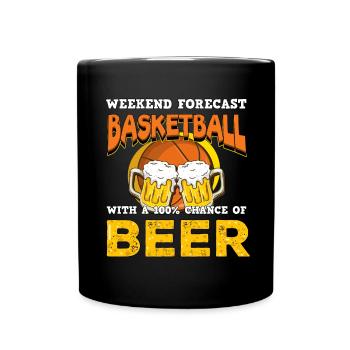 Cadeau de bière de basket-ball - Mug uni - noir - Devant
