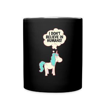 Einhorn - Tasse einfarbig - Schwarz - Vorne