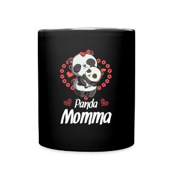 Panda-mama - Tasse einfarbig - Schwarz - Vorne