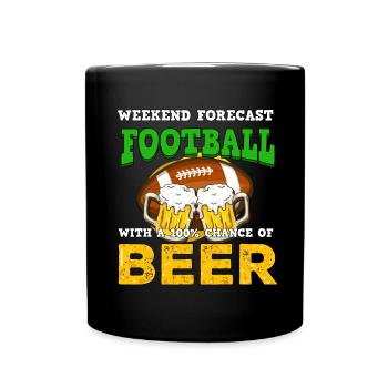 Fußball-bier-geschenk - Tasse einfarbig - Schwarz - Vorne