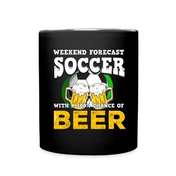 Bière de football - Mug uni - noir - Devant