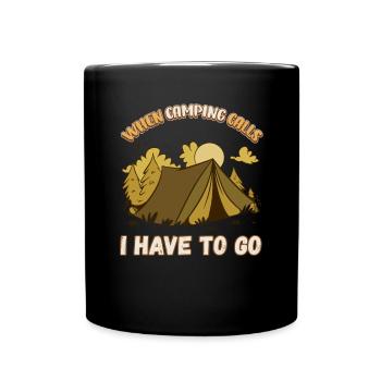 Quand le camping appelle, je dois y aller - Camping Nature - Mug uni - noir - Devant