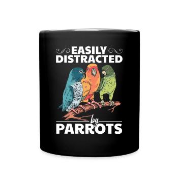 Parrot bird I easily get from parrots - Full Colour Mug - black - Front