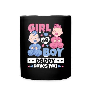 Fille ou garçon papa t’aime nouveau-né - Mug uni - noir - Devant