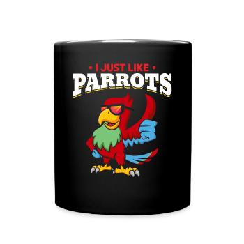 I like parrots Cool parrot with sunglasses - Full Colour Mug - black - Front