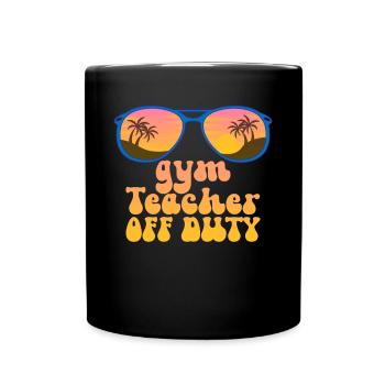 Fitnesslehrer au�erhalb des Dienstes Retro Summer - Tasse einfarbig - Schwarz - Vorne