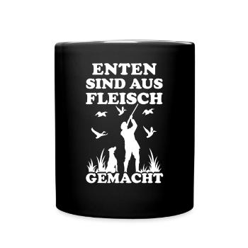 Jäger Vogel-jäger Wildgänse Enten-Jagd Entenjäger - Tasse einfarbig - Schwarz - Vorne