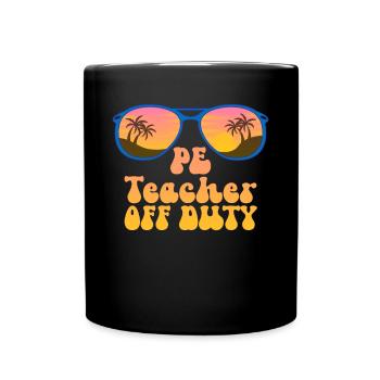 PE -Lehrer au�erhalb des Dienstes Retro Sommerpaus - Tasse einfarbig - Schwarz - Vorne