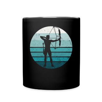 Archery Bow Archer Retro Vintage - Full Colour Mug - black - Front