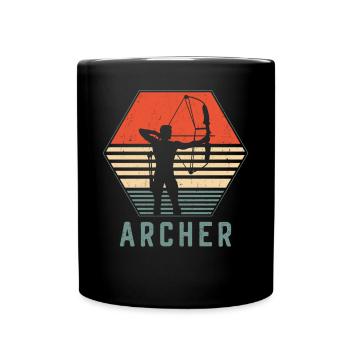 Archery Bow Archer Retro Vintage - Tasse einfarbig - Schwarz - Vorne
