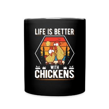 Chicken Farmer Chicken Coop - Full Colour Mug - black - Front
