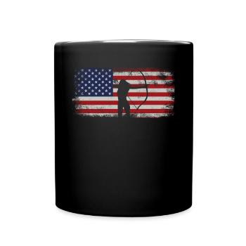 Archery Bow Archer Girl Usa - Full Colour Mug - black - Front