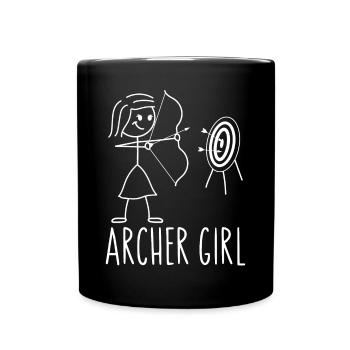 Archery Bow Archer Girl Vintage - Full Colour Mug - black - Front