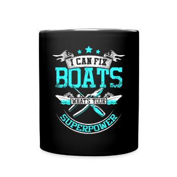 I fix boats - Full Colour Mug - black - Front