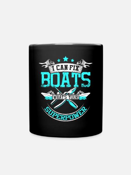 I fix boats - Tasse einfarbig - Schwarz