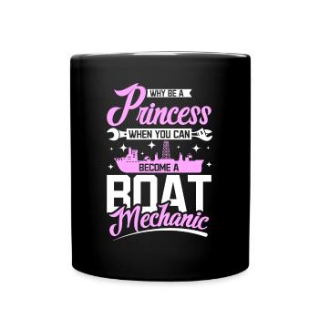 Princess women boat mechanic - Tasse einfarbig - Schwarz - Vorne