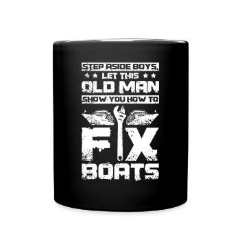 Old man fix boats - Tasse einfarbig - Schwarz - Vorne