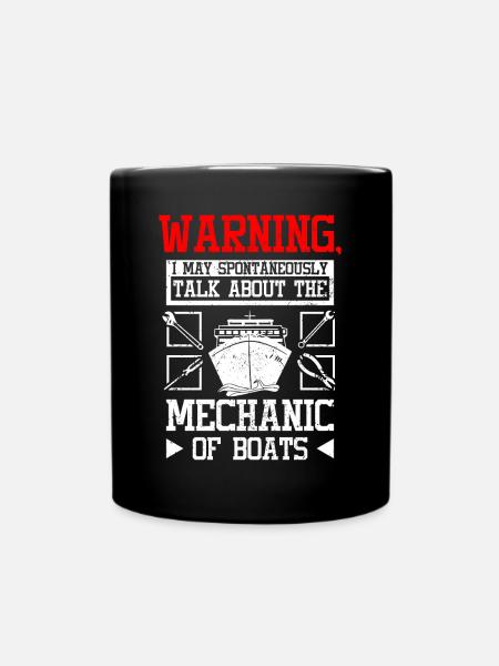 Talk about boat mecanic - Tasse einfarbig - Schwarz