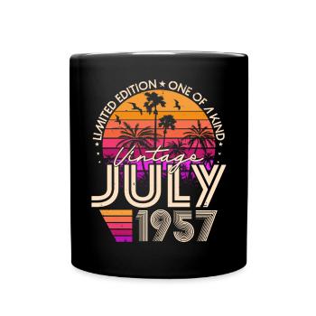 Juillet 1957 Vintage Retro Anniversaire - Mug uni - noir - Devant