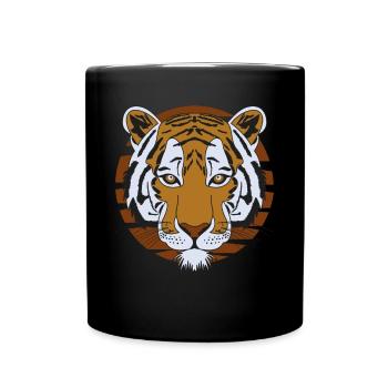 Tiger Motiv - Tasse einfarbig - Schwarz - Vorne