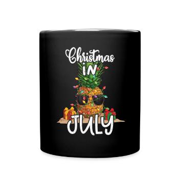Pineapple Christmas In July Tropical - Full Colour Mug - black - Front