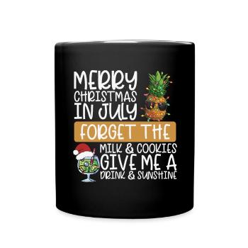 Pineapple Merry Christmas in July - Full Colour Mug - black - Front