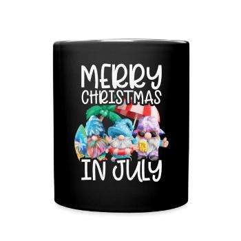 Elves Merry Christmas In July Tropical - Full Colour Mug - black - Front
