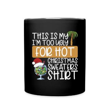 Christmas Cocktail Ugly XMas Sweater - Full Colour Mug - black - Front