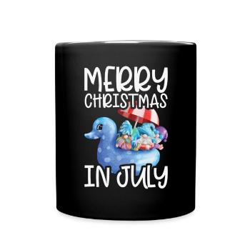 Elves Merry Christmas In July Tropical - Full Colour Mug - black - Front