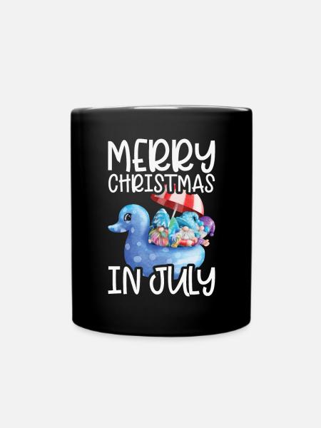 Wichtel Frohe Weihnachten Im Juli Tropisch - Tasse einfarbig - Schwarz