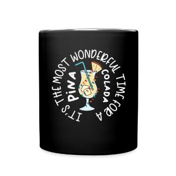 Weihnachtscocktail Pina Colada Tropical - Tasse einfarbig - Schwarz - Vorne