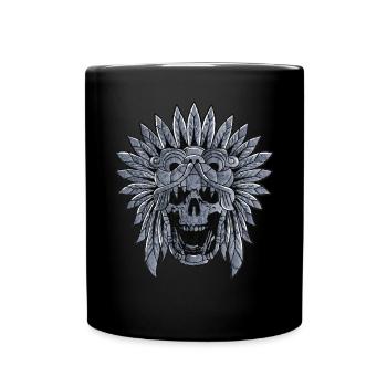 Quetzalcoatl Schädel Goth Aztec Gefiederte Schlang - Tasse einfarbig - Schwarz - Vorne