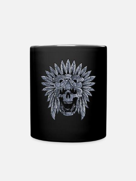 Quetzalcoatl Schädel Goth Aztec Gefiederte Schlang - Tasse einfarbig - Schwarz