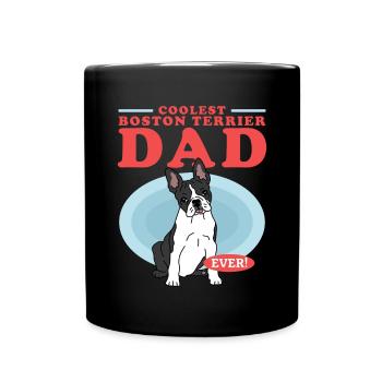 Boston Terrier Dad Hunde Hundebesitzer Geschenk - Tasse einfarbig - Schwarz - Vorne