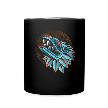 Quetzalcoatl Azteken Gefiederte Schlange Maya Inka - Tasse einfarbig - Schwarz - Vorne