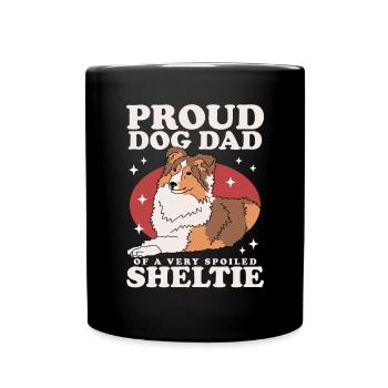 Cadeau de chien de berger Shetland papa Sheltie - Mug uni - noir - Devant