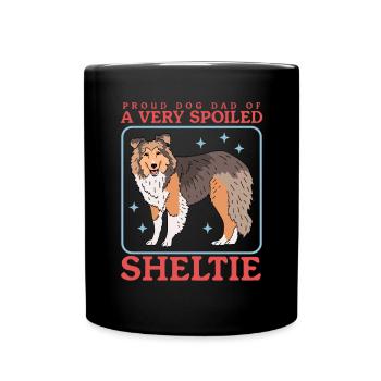 Sheltie Dad | Shetland Sheepdog Hunde Geschenk - Tasse einfarbig - Schwarz - Vorne