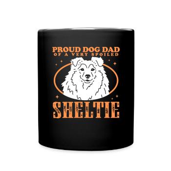 Sheltie Dad Shetland Sheepdog Owner Gift - Full Colour Mug - black - Front