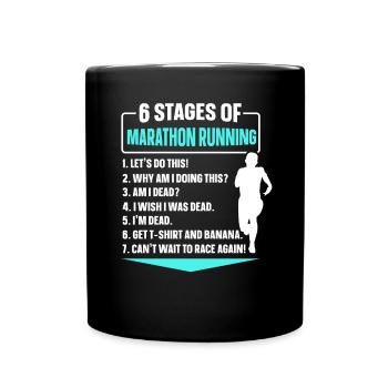 6 étapes de marathon Course Drôle de marathon - Mug uni - noir - Devant