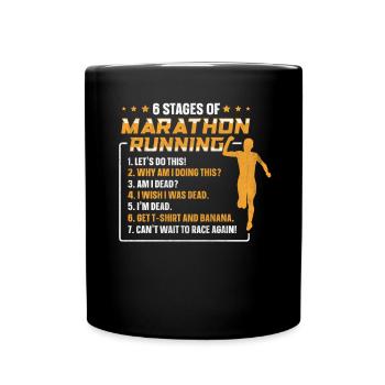 6 étapes de marathon Course Drôle de marathon - Mug uni - noir - Devant