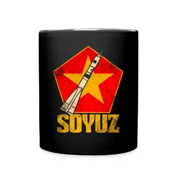 Soyuz Rakete Sowjetunion - Tasse einfarbig - Schwarz - Vorne