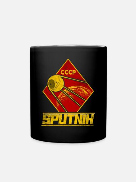 Sputnik Satellite Soviet Union - Full Colour Mug - black