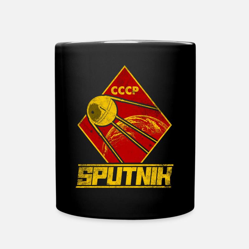 Sputnik Satellite Soviet Union - Full Colour Mug - black