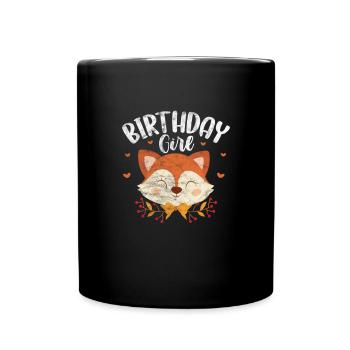 Fox Girl Birthday - Full Colour Mug - black - Front