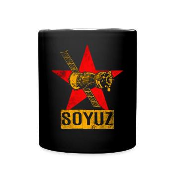 Sojus Raumschiff Sowjetunion - Tasse einfarbig - Schwarz - Vorne