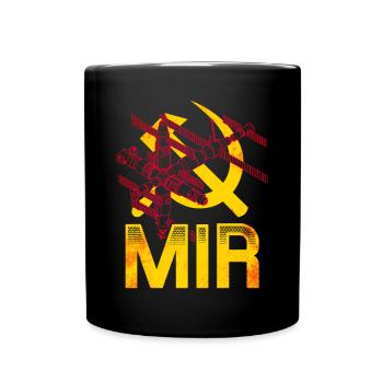Sowjetische Raumstation Mir - Tasse einfarbig - Schwarz - Vorne