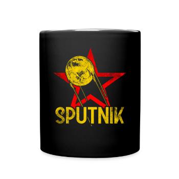 Sputnik 1 Satellite - Full Colour Mug - black - Front