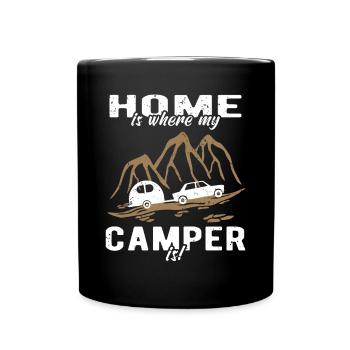 Camping Home Caravan - Full Colour Mug - black - Front