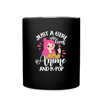 K-Pop Anime - Tasse einfarbig - Schwarz - Vorne