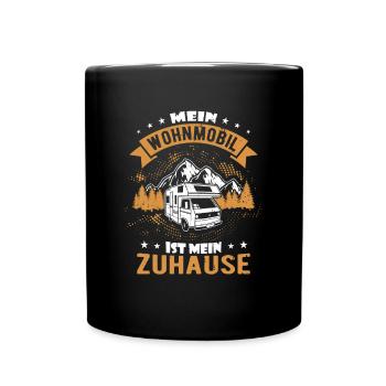 Camping Wohnmobil - Tasse einfarbig - Schwarz - Vorne